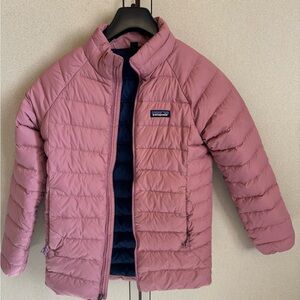 Rose color kids down sweater puffer